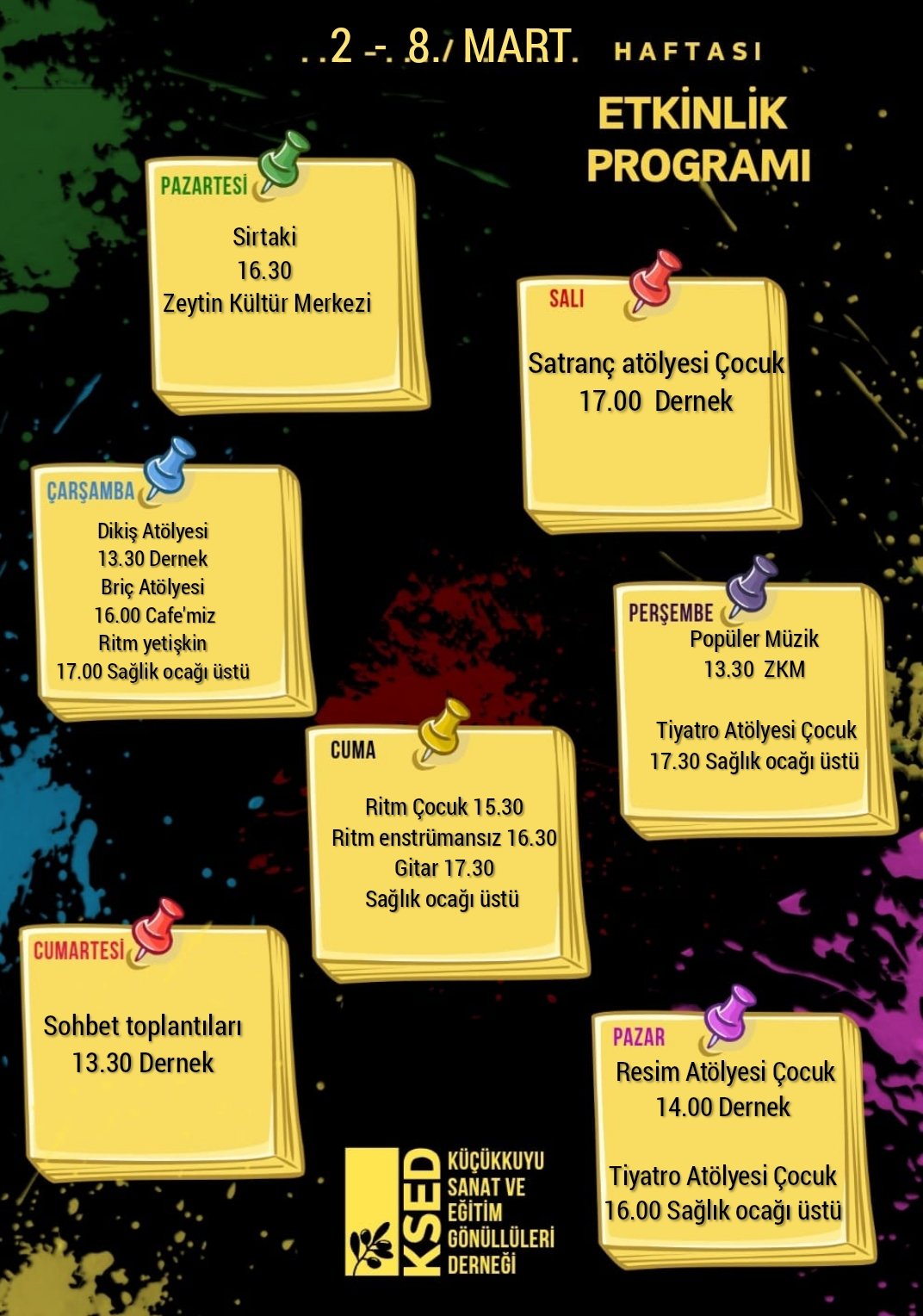 2-8 Mart 4026 Etkinlik Takvimi